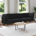 Modular Sofa Set mit Stauraum 4 pcs Schwarz Stoff