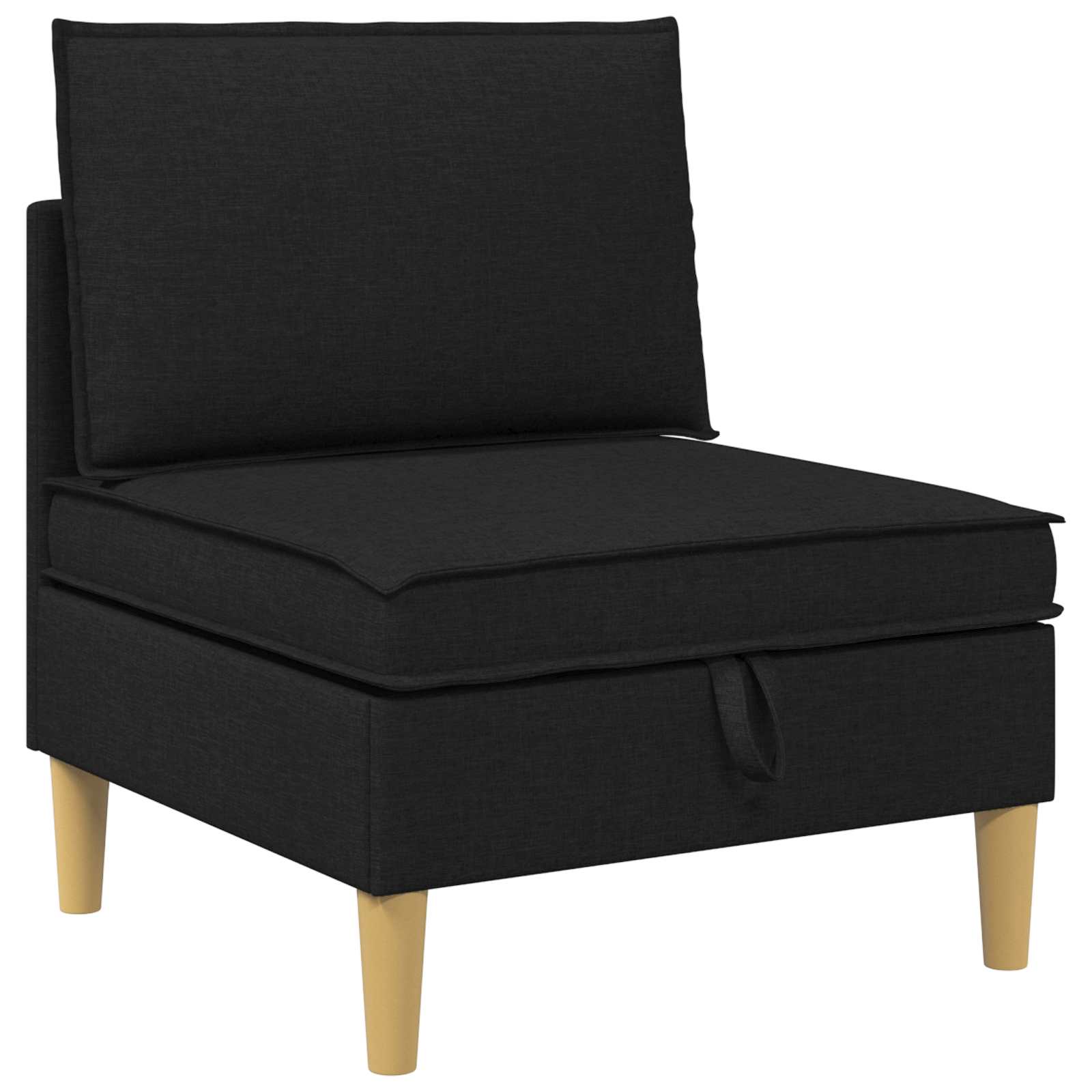 Modular Sofa Set mit Stauraum 4 pcs Schwarz Stoff