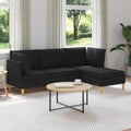 Modular Sofa Set mit Stauraum 4 pcs Schwarz Stoff