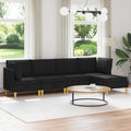 Modular Sofa Set mit Stauraum 5 pcs Schwarz Stoff