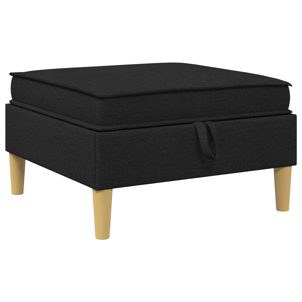Modular Sofa Set mit Stauraum 5 pcs Schwarz Stoff