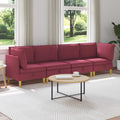 Modular Sofa Set mit Stauraum 4 pcs Weinrot Stoff
