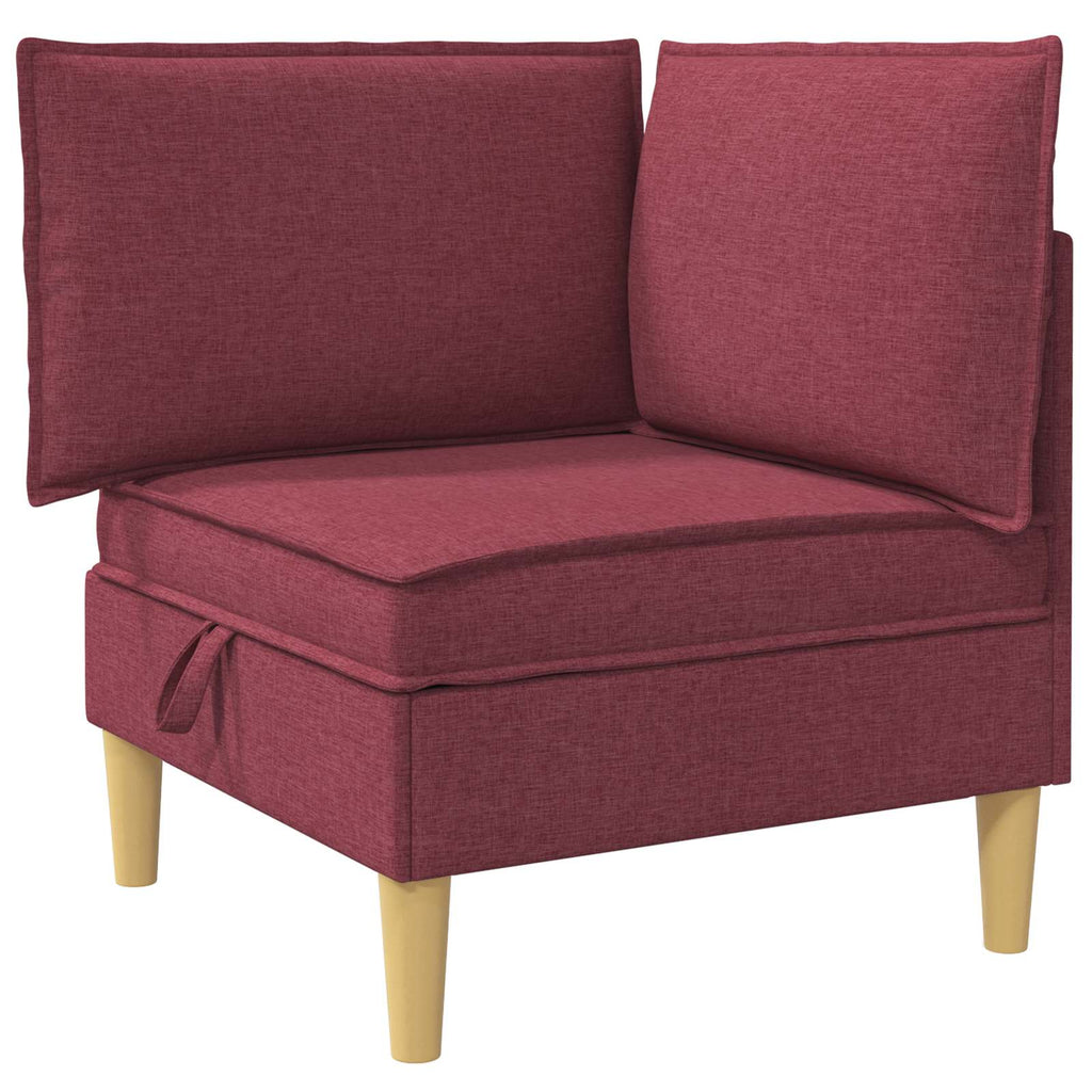 Modular Sofa Set mit Stauraum 4 pcs Weinrot Stoff