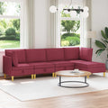Modular Sofa Set mit Stauraum 5 pcs Weinrot Stoff