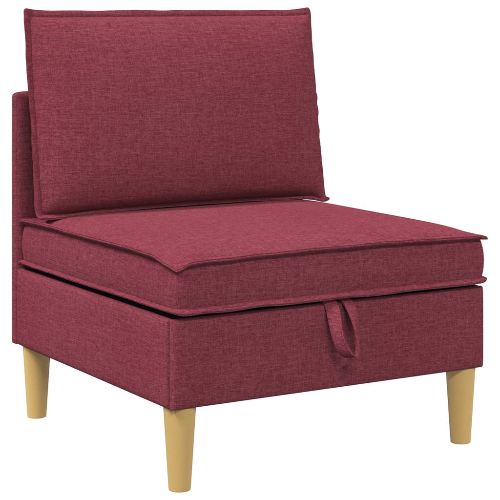 Modular Sofa Set mit Stauraum 5 pcs Weinrot Stoff