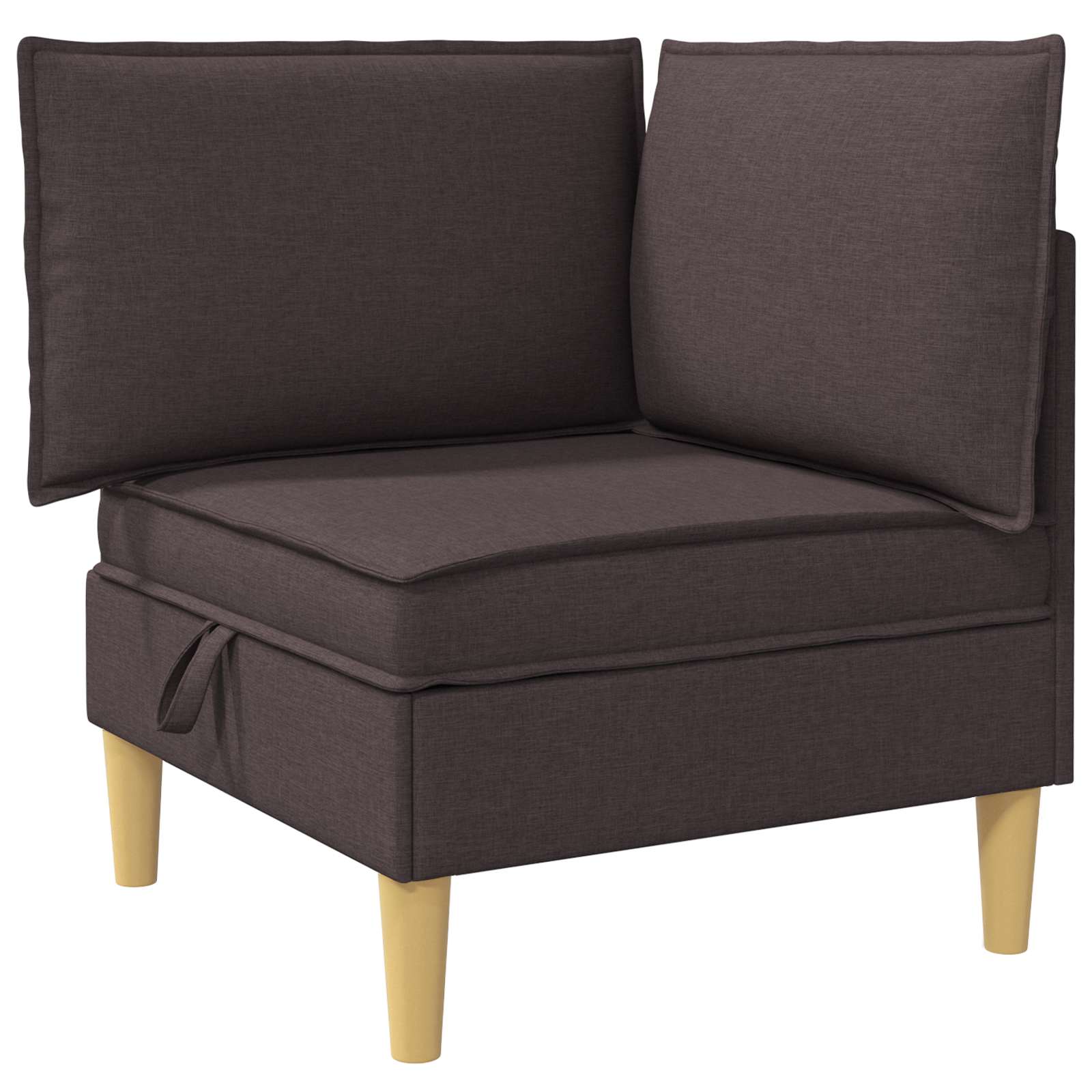 Modular Sofa Set mit Stauraum 3 pcs Dunkelbraun Stoff