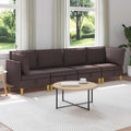 Modular Sofa Set mit Stauraum 4 pcs Dunkelbraun Stoff