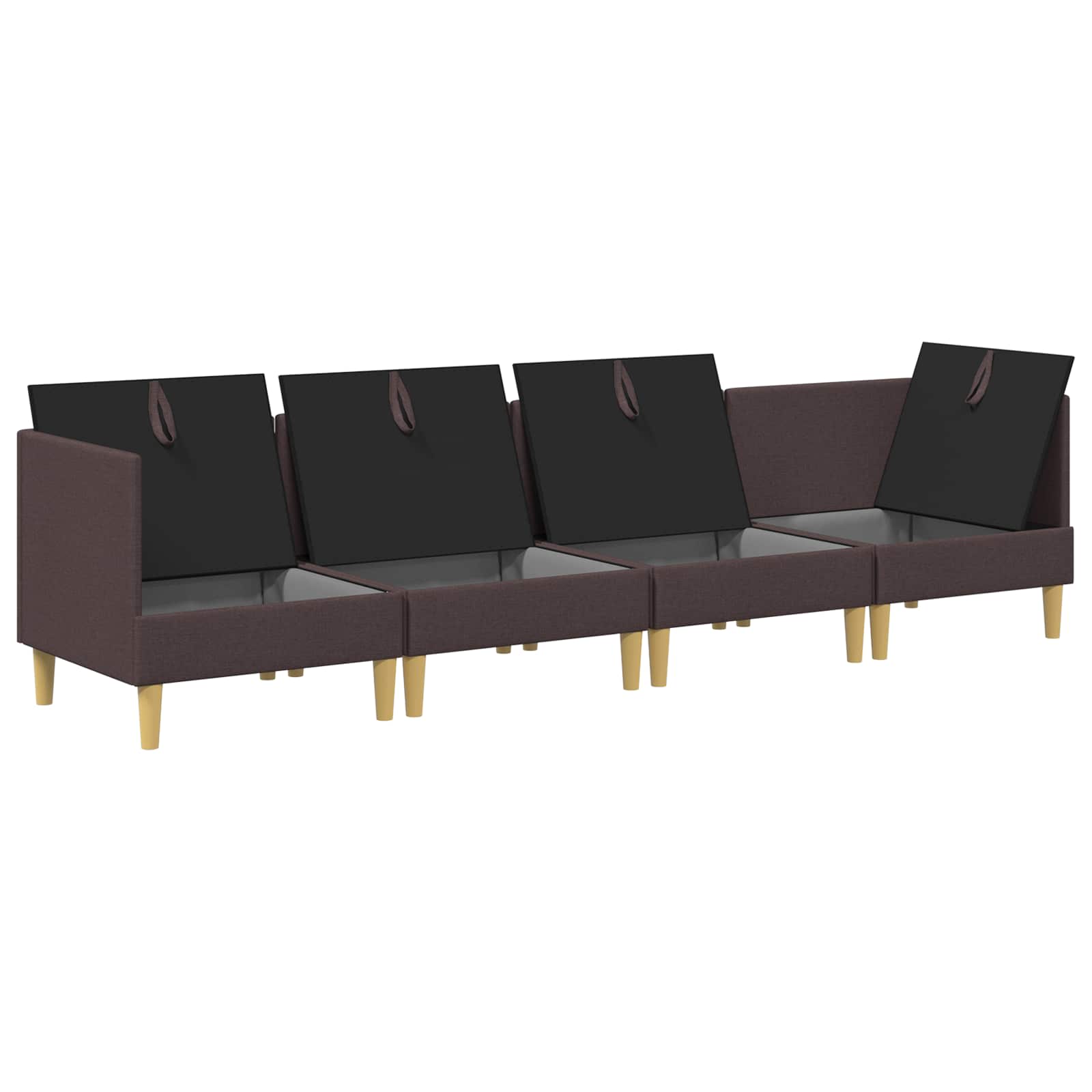 Modular Sofa Set mit Stauraum 4 pcs Dunkelbraun Stoff