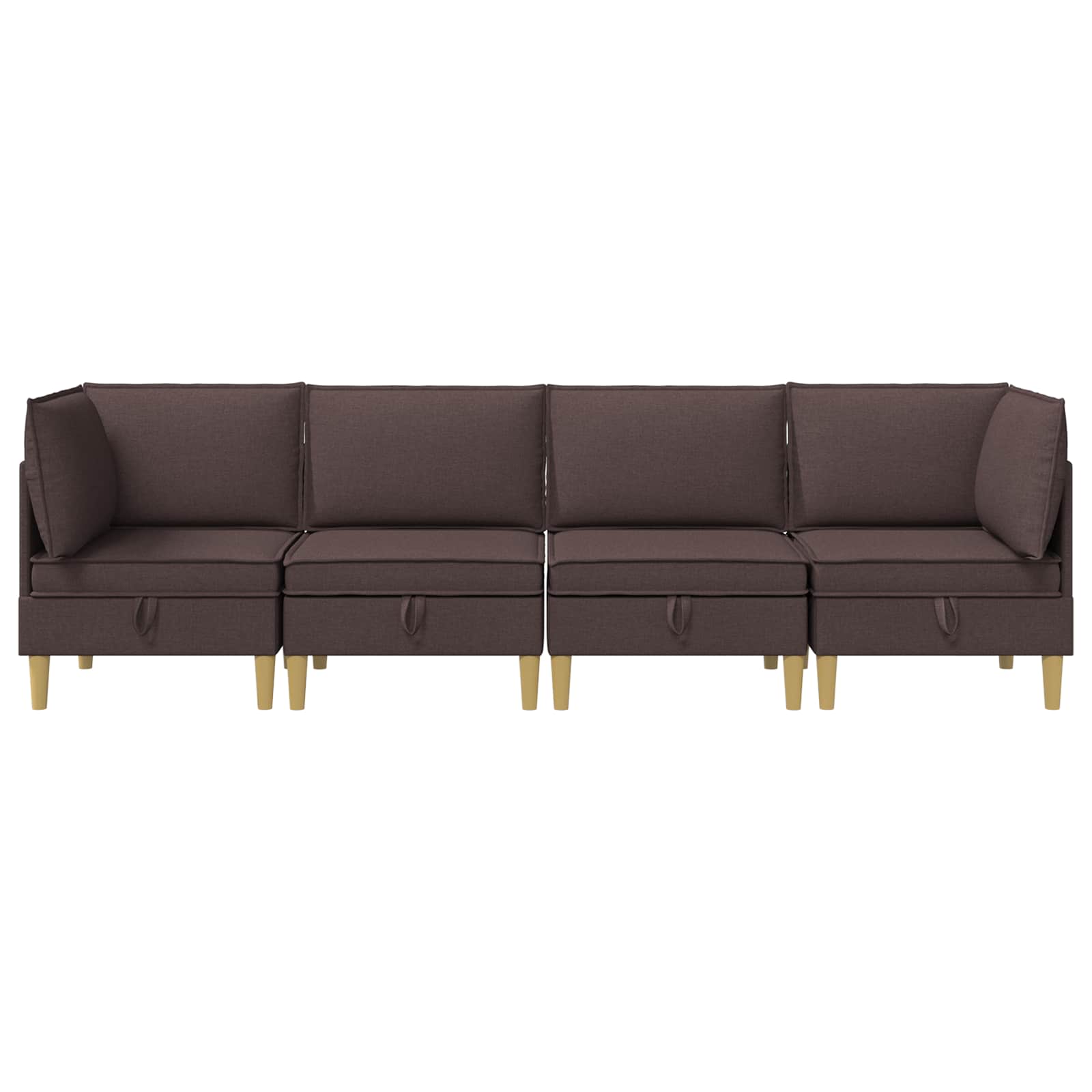 Modular Sofa Set mit Stauraum 4 pcs Dunkelbraun Stoff