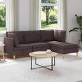 Modular Sofa Set mit Stauraum 4 pcs Dunkelbraun Stoff