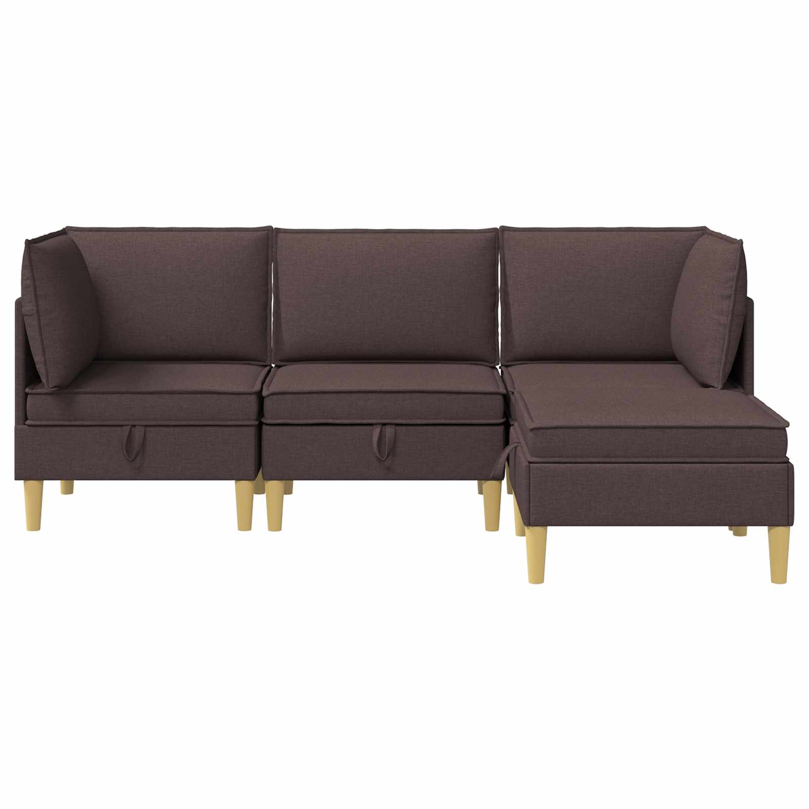 Modular Sofa Set mit Stauraum 4 pcs Dunkelbraun Stoff