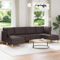 Modular Sofa Set mit Stauraum 6 pcs Dunkelbraun Stoff