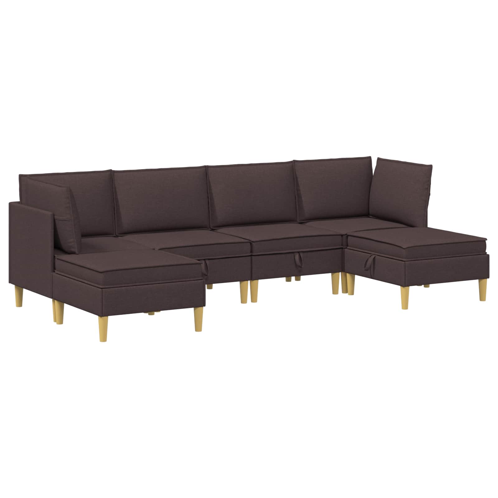 Modular Sofa Set mit Stauraum 6 pcs Dunkelbraun Stoff