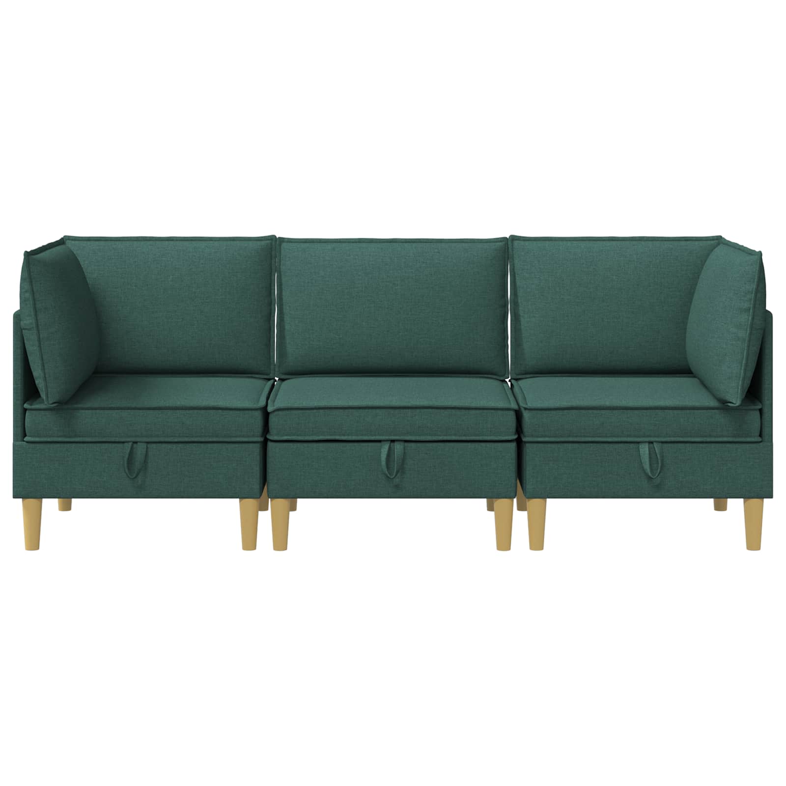 Modular Sofa Set mit Stauraum 3 pcs Dunkelgrün Stoff