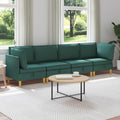 Modular Sofa Set mit Stauraum 4 pcs Dunkelgrün Stoff