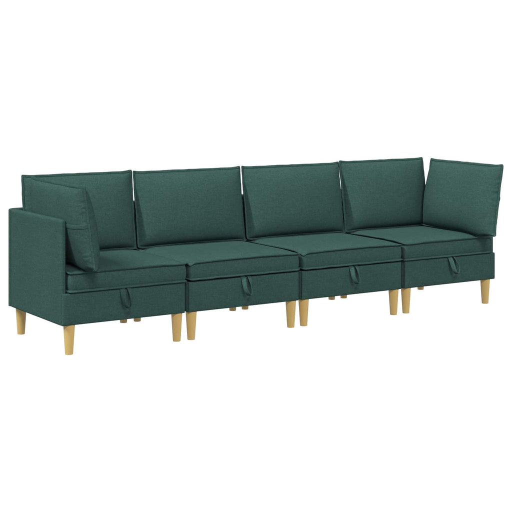 Modular Sofa Set mit Stauraum 4 pcs Dunkelgrün Stoff