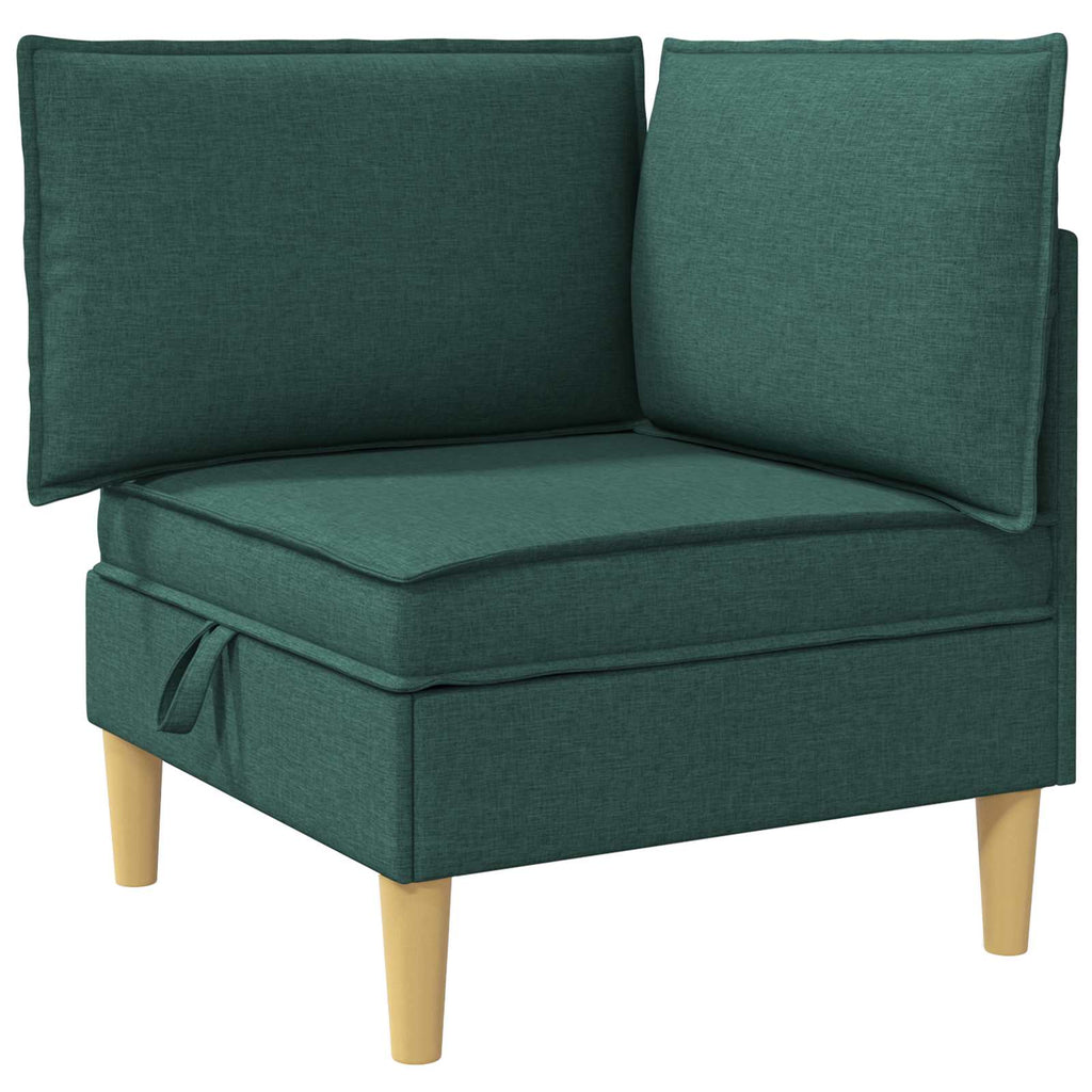 Modular Sofa Set mit Stauraum 4 pcs Dunkelgrün Stoff