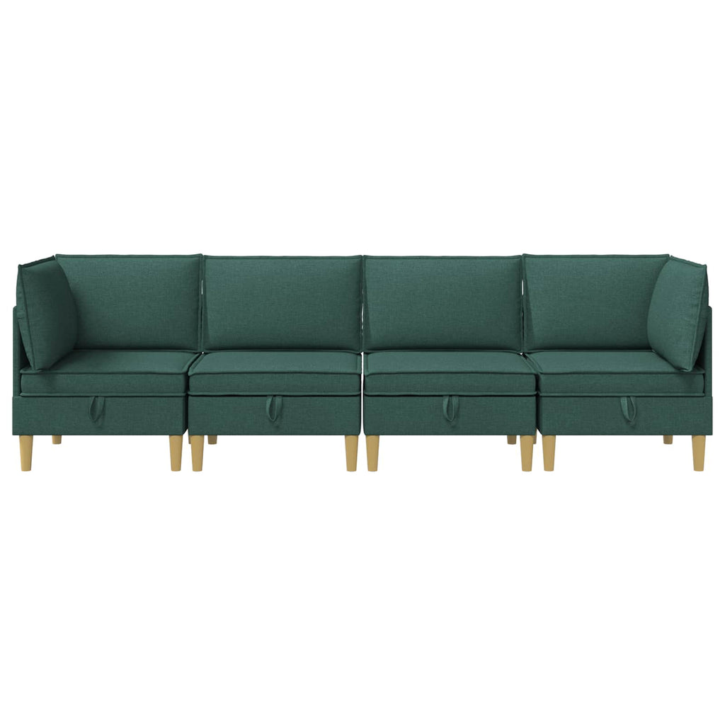 Modular Sofa Set mit Stauraum 4 pcs Dunkelgrün Stoff