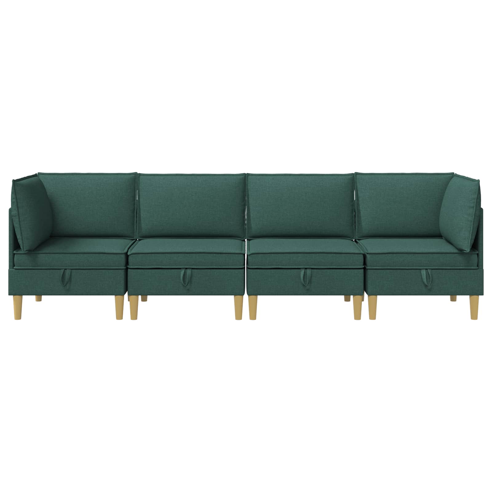 Modular Sofa Set mit Stauraum 4 pcs Dunkelgrün Stoff