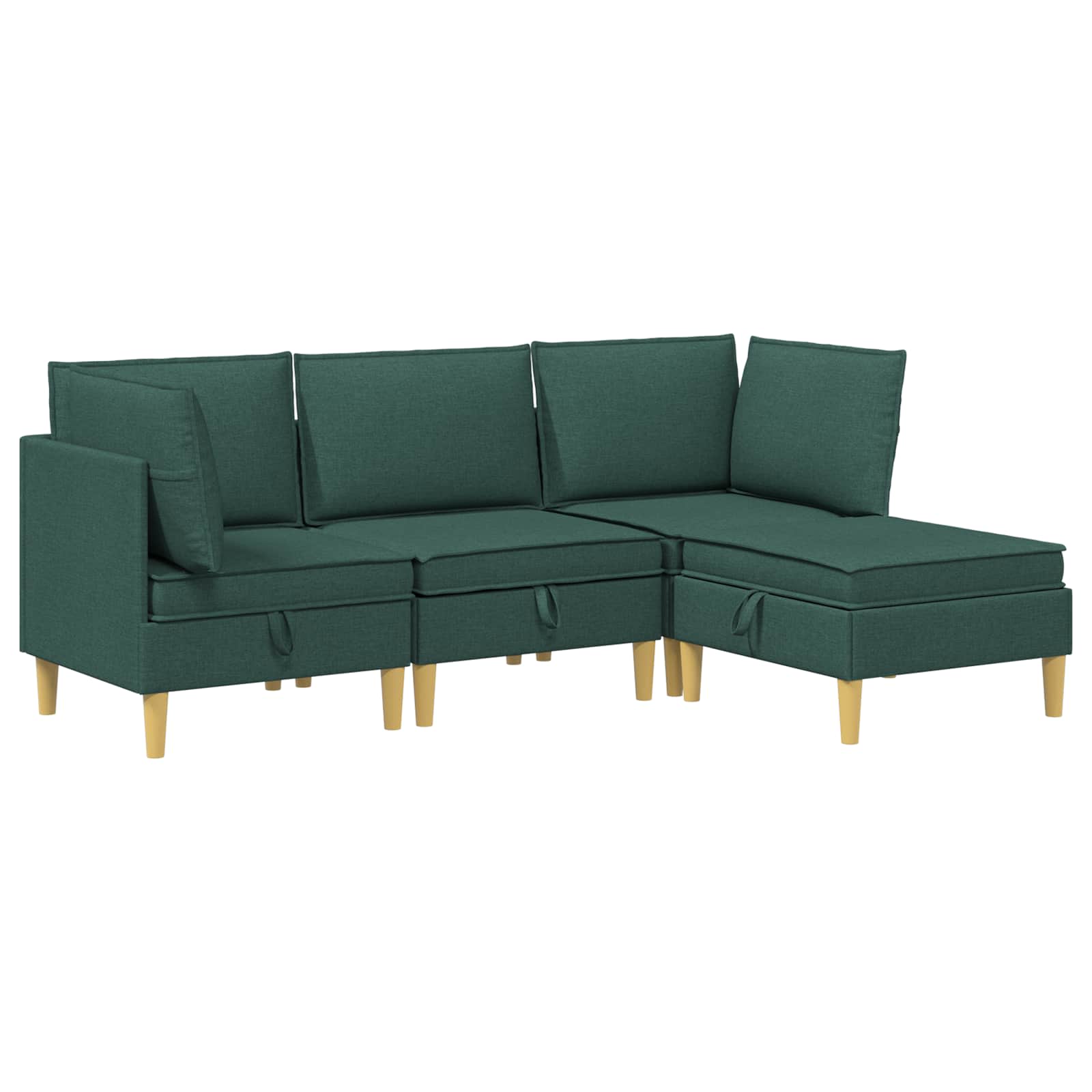 Modular Sofa Set mit Stauraum 4 pcs Dunkelgrün Stoff