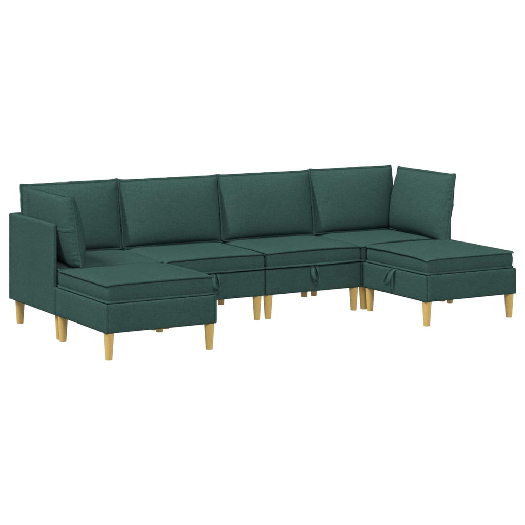 Modular Sofa Set mit Stauraum 6 pcs Dunkelgrün Stoff