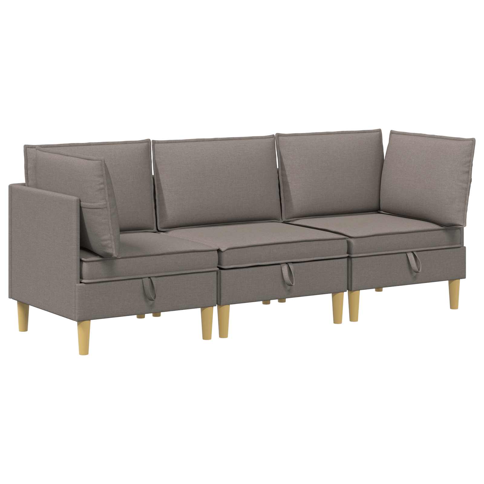 Modular Sofa Set mit Stauraum 3 pcs Taupe Stoff