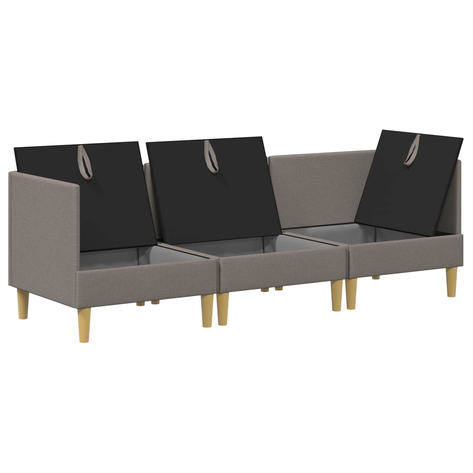 Modular Sofa Set mit Stauraum 3 pcs Taupe Stoff