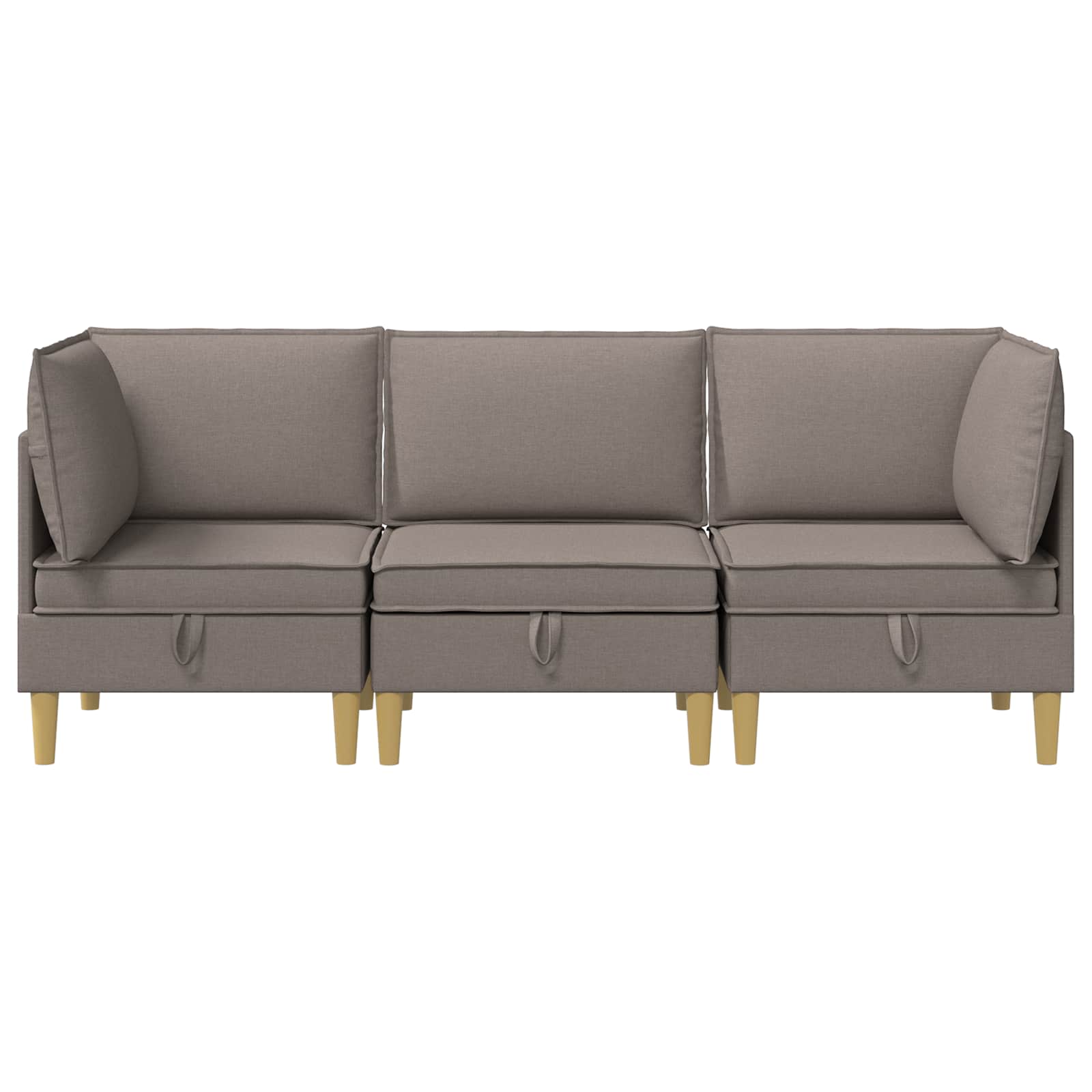 Modular Sofa Set mit Stauraum 3 pcs Taupe Stoff