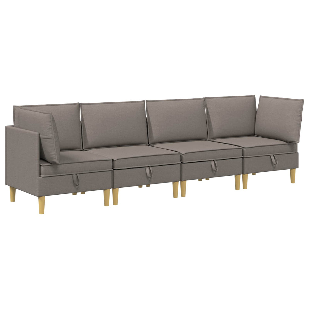 Modular Sofa Set mit Stauraum 4 pcs Taupe Stoff