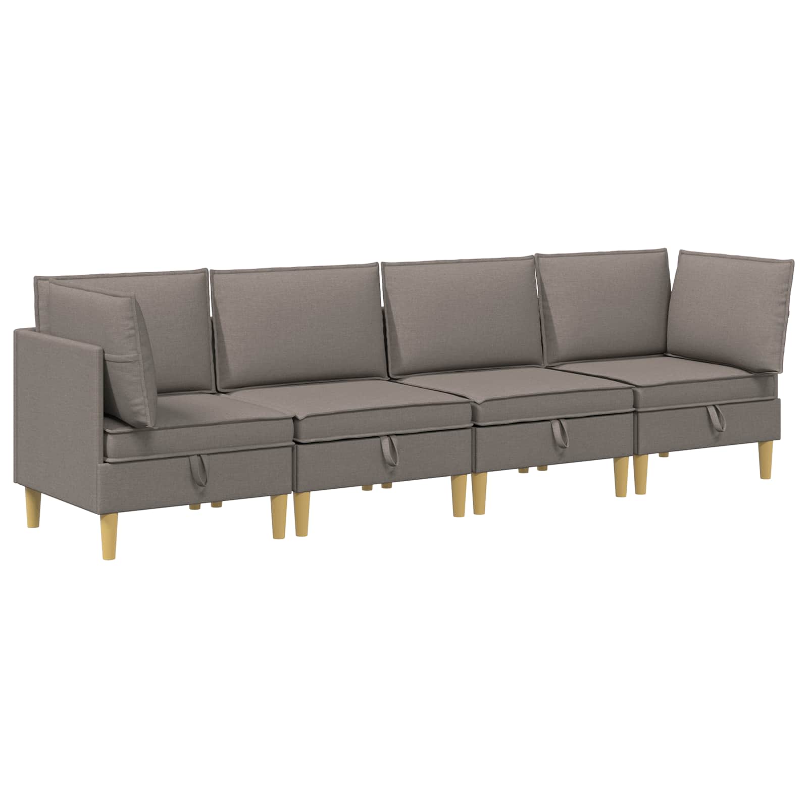 Modular Sofa Set mit Stauraum 4 pcs Taupe Stoff