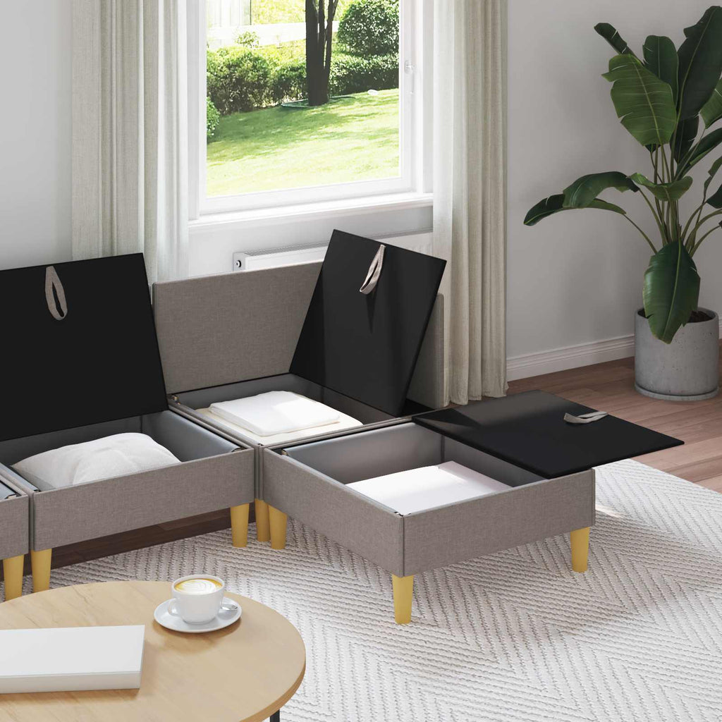 Modular Sofa Set mit Stauraum 4 pcs Taupe Stoff