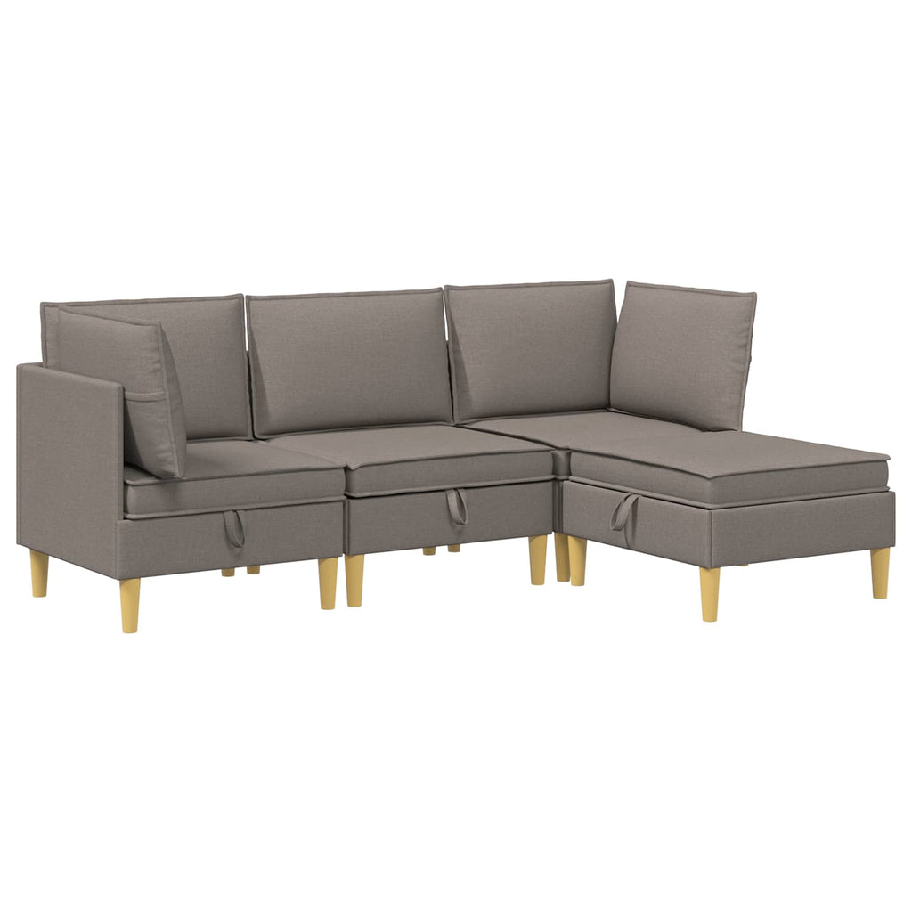 Modular Sofa Set mit Stauraum 4 pcs Taupe Stoff