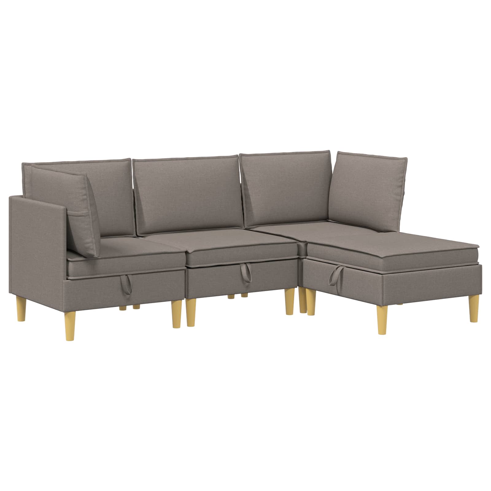 Modular Sofa Set mit Stauraum 4 pcs Taupe Stoff
