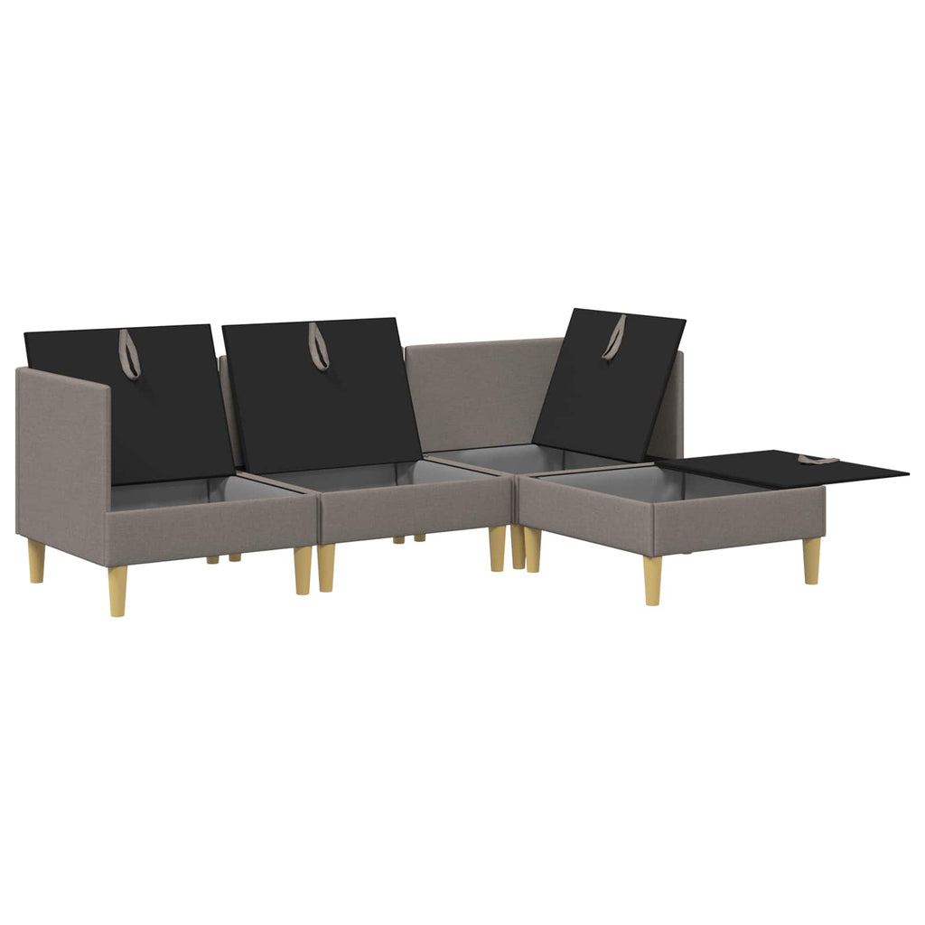 Modular Sofa Set mit Stauraum 4 pcs Taupe Stoff