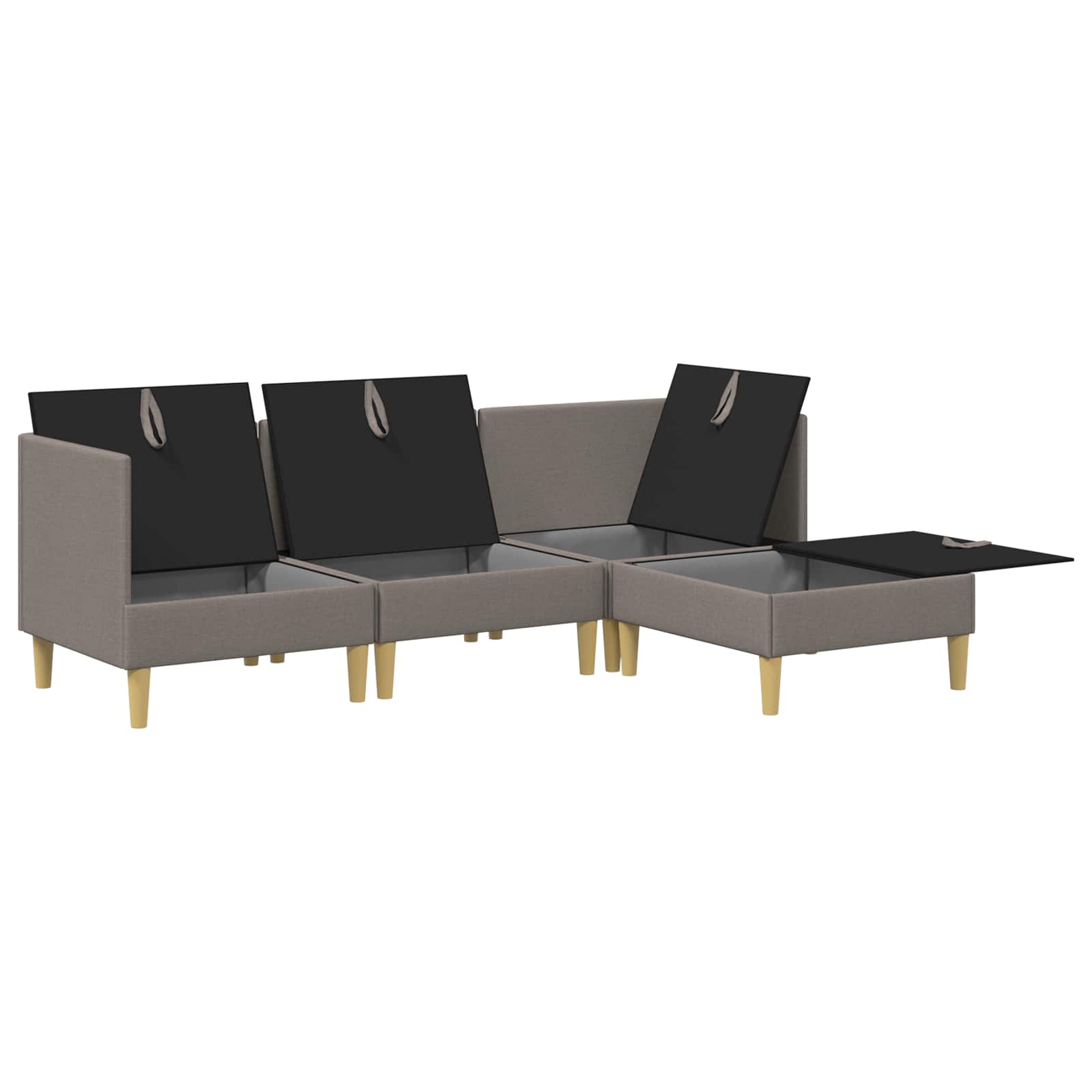 Modular Sofa Set mit Stauraum 4 pcs Taupe Stoff