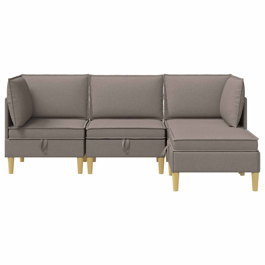 Modular Sofa Set mit Stauraum 4 pcs Taupe Stoff