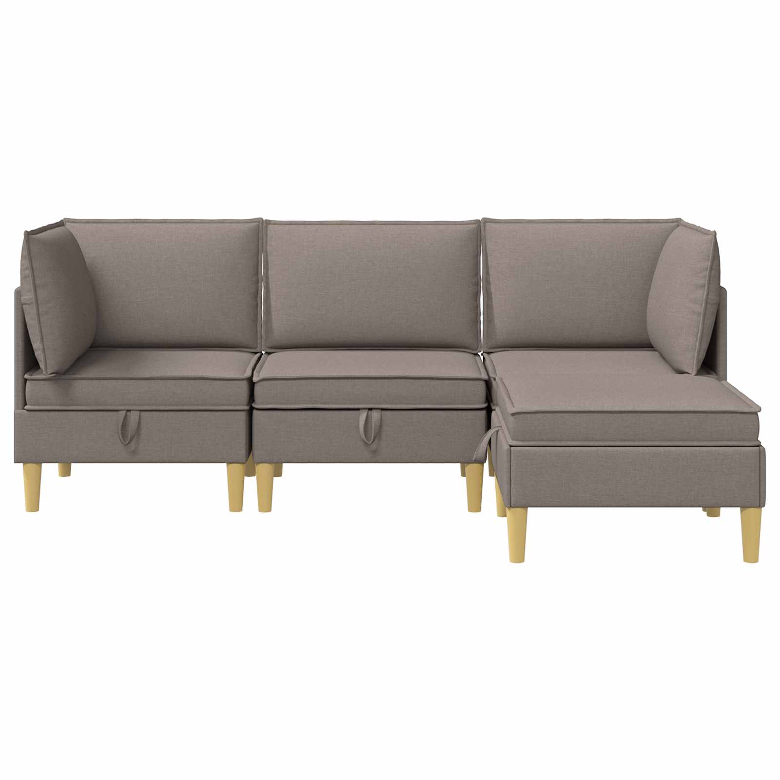 Modular Sofa Set mit Stauraum 4 pcs Taupe Stoff