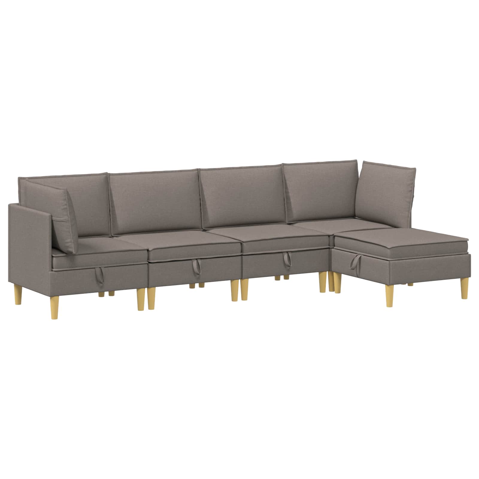 Modular Sofa Set mit Stauraum 5 pcs Taupe Stoff