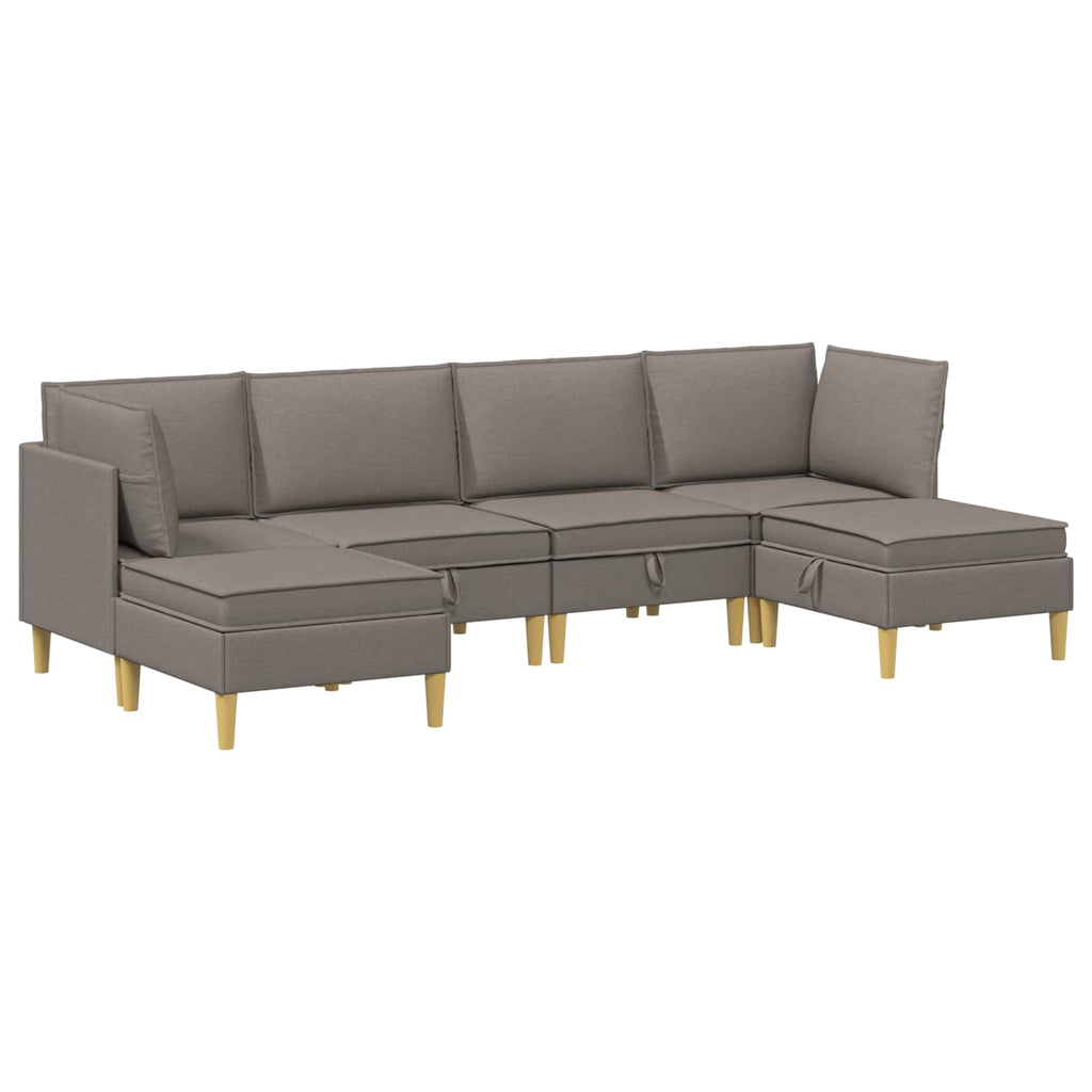 Modular Sofa Set mit Stauraum 6 pcs Taupe Stoff