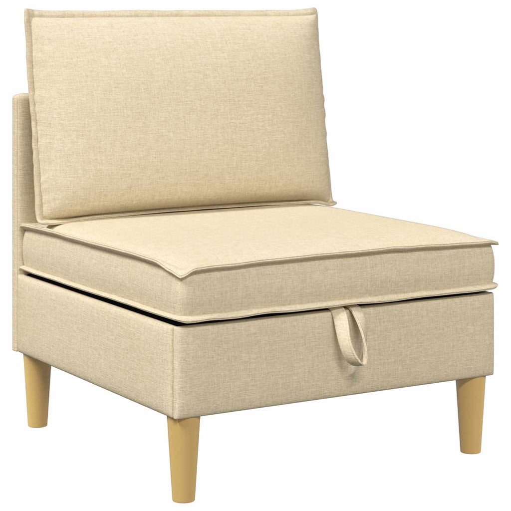Modular Sofa Set mit Stauraum 4 pcs Creme Stoff