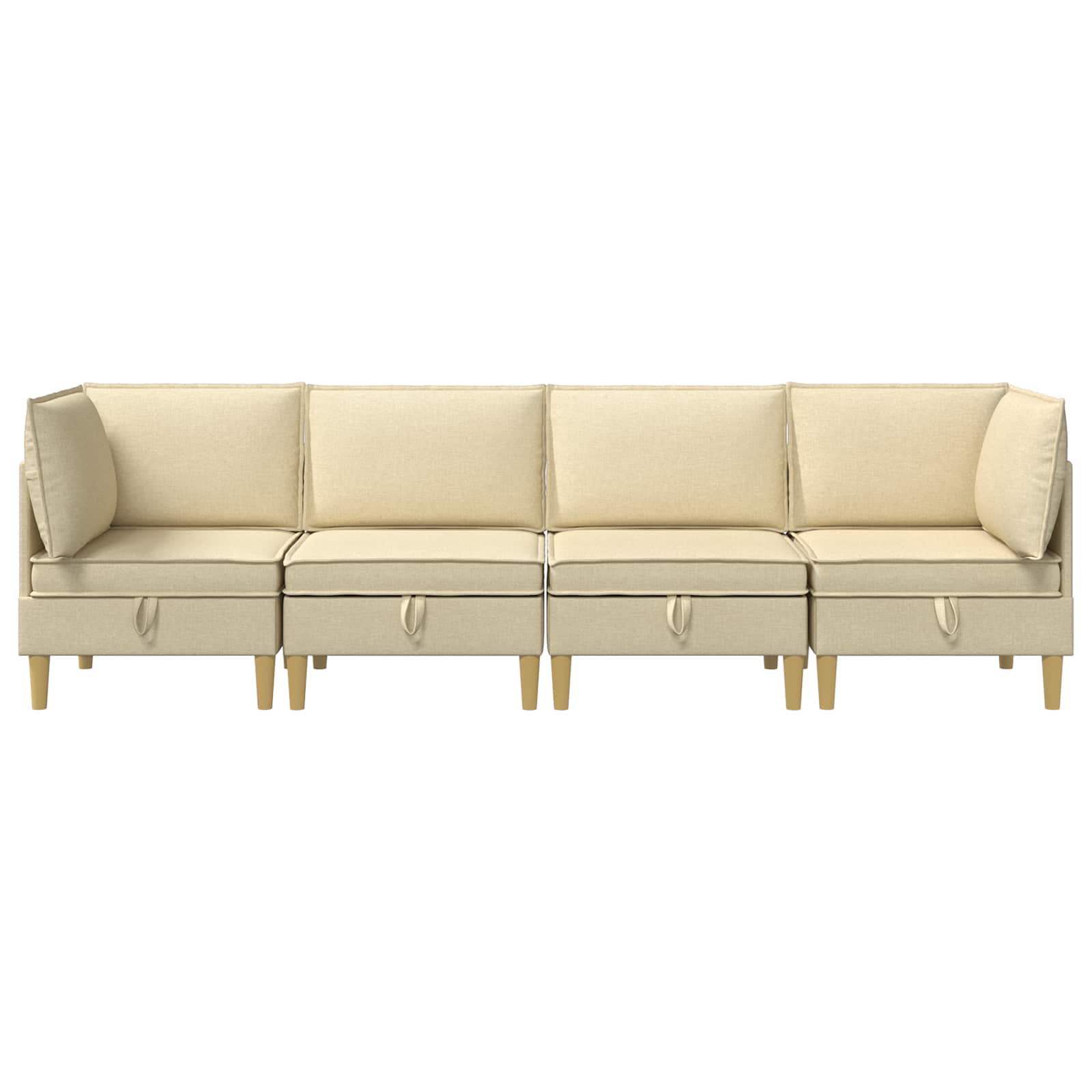 Modular Sofa Set mit Stauraum 4 pcs Creme Stoff