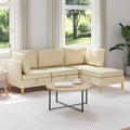 Modular Sofa Set mit Stauraum 4 pcs Creme Stoff