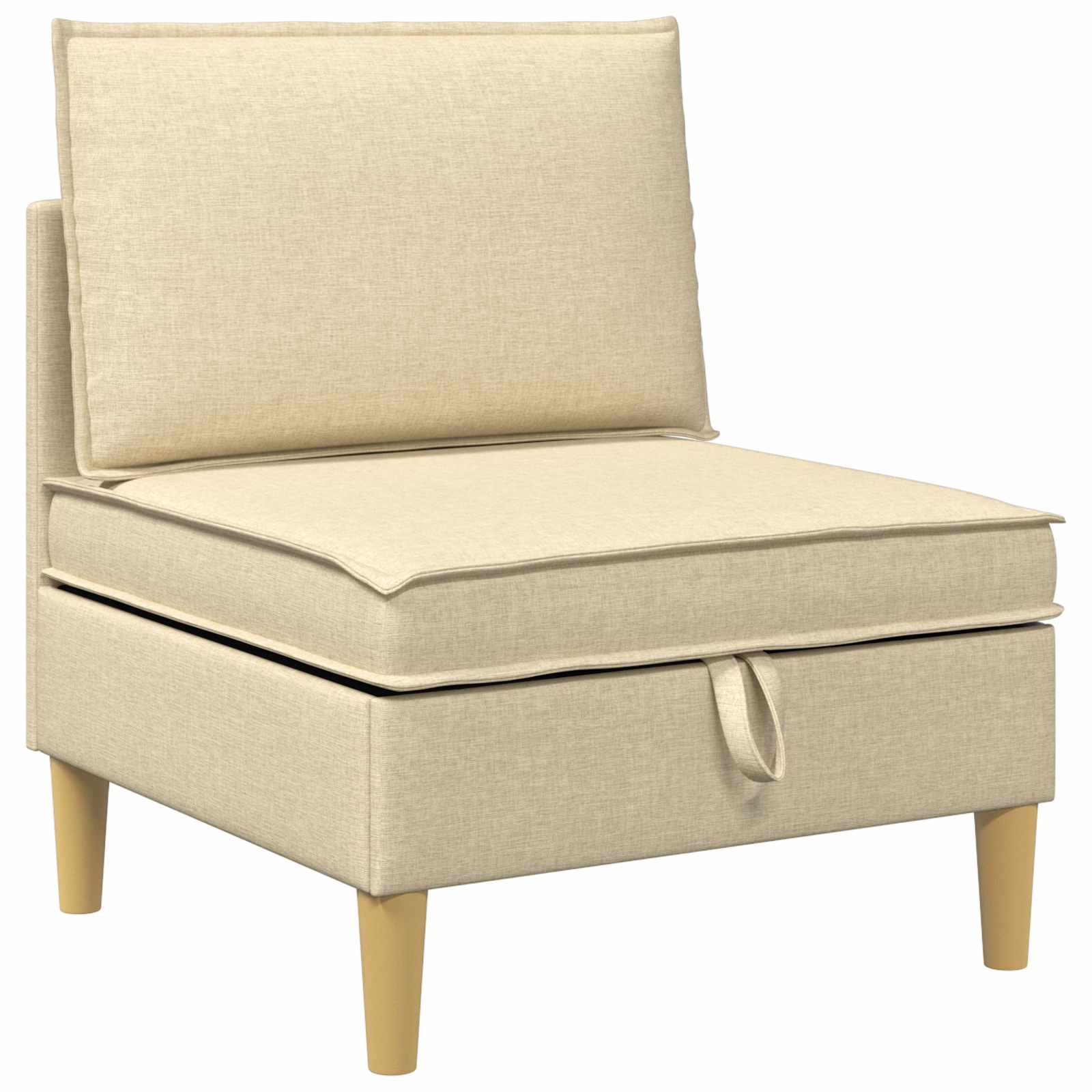 Modular Sofa Set mit Stauraum 6 pcs Creme Stoff