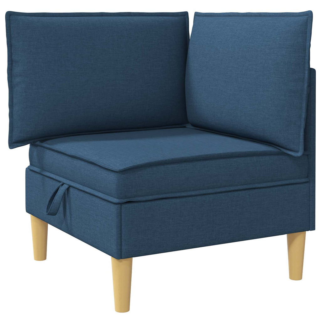Modular Sofa Set mit Stauraum 3 pcs Blau Stoff
