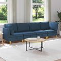 Modular Sofa Set mit Stauraum 4 pcs Blau Stoff