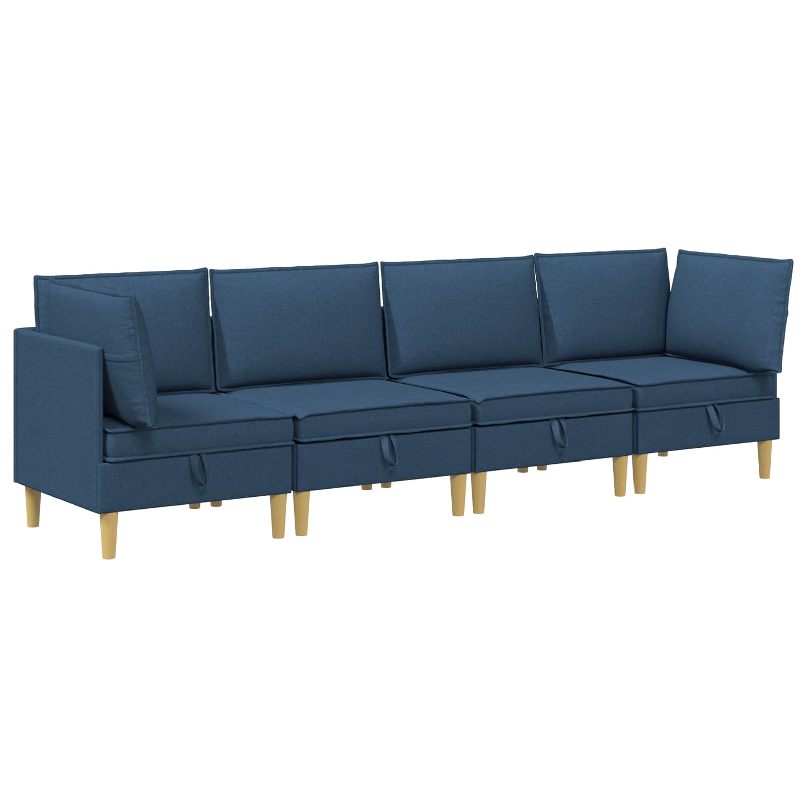 Modular Sofa Set mit Stauraum 4 pcs Blau Stoff