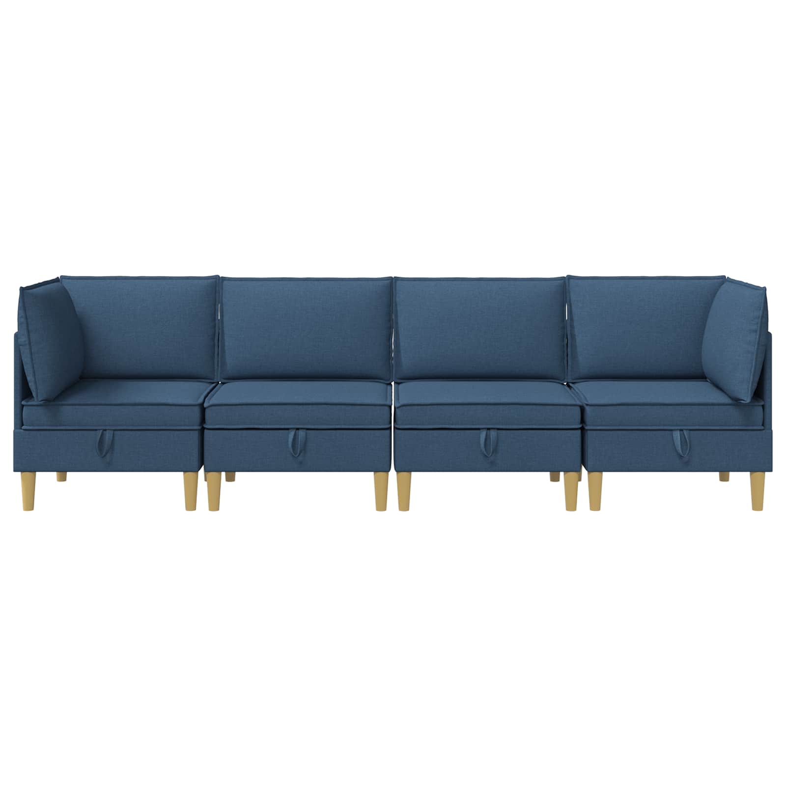 Modular Sofa Set mit Stauraum 4 pcs Blau Stoff