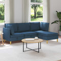 Modular Sofa Set mit Stauraum 4 pcs Blau Stoff