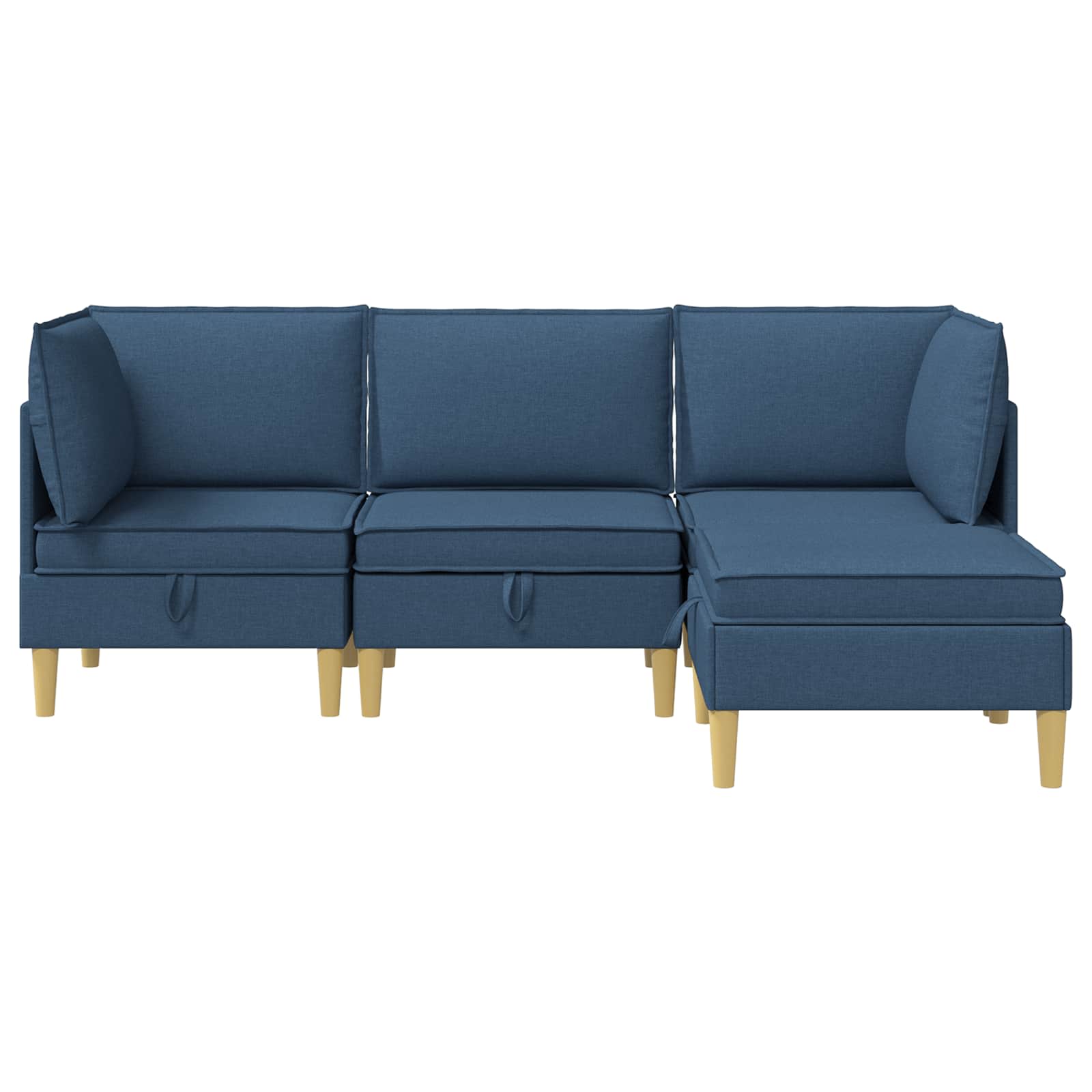 Modular Sofa Set mit Stauraum 4 pcs Blau Stoff