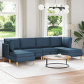 Modular Sofa Set mit Stauraum 6 pcs Blau Stoff